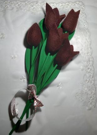 Крупные тюльпаны из флиса. оригинальный подарок.