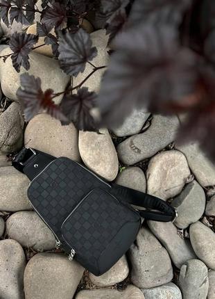 Мужская сумка louis vuitton avenue sling black chess2 фото