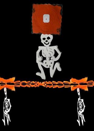 Гирлянда 3d хэллоуин с подвеской скелет