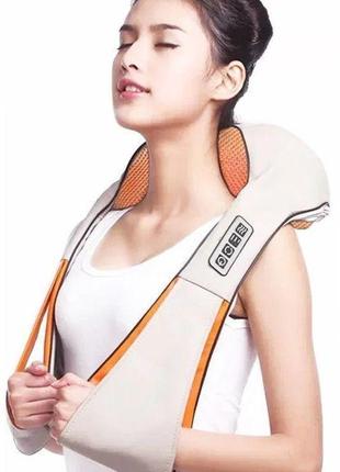 Массажер роликовый для всего тела с подогревом shiatsu massager of neck kneading