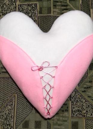 Подарок. пара подушек в виде сердца из флиса.6 фото