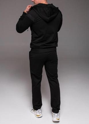 Чорний чоловічий спортивний костюм з капюшоном7 фото