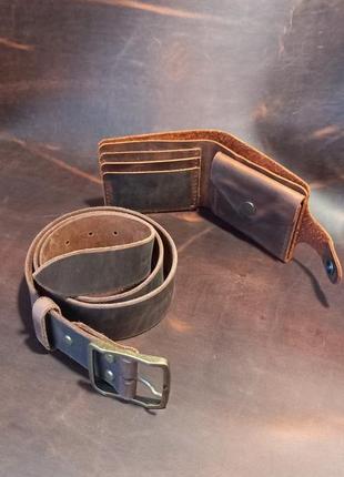 Винтажный набор ручной работы кошелёк + ремень