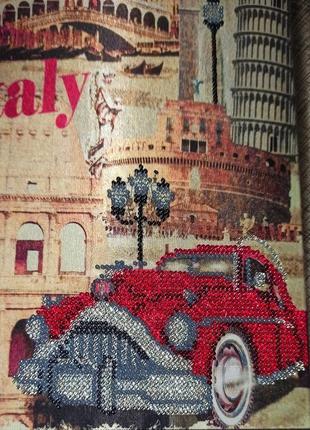 Картина бісером італія, ретро авто3 фото
