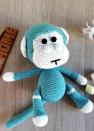 Вязанная обезьянка, вязанная игрушка для детей