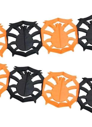 Гирлянда 3d хэллоуин паук с паутиной