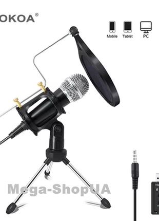 Студийный конденсаторный микрофон usb jack 3.5mm gy21. настольный микрофон для звукозаписи