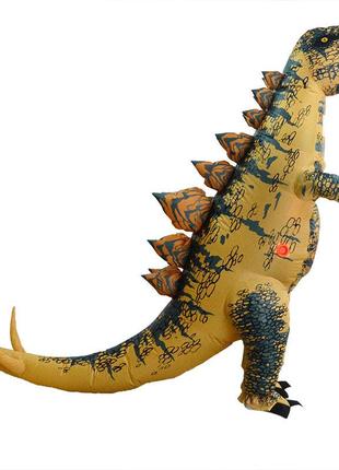 Надувний костюм динозавр (коричневий)