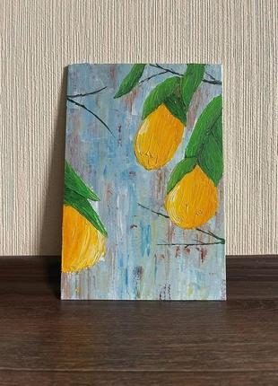 Картина маслом "лимони"