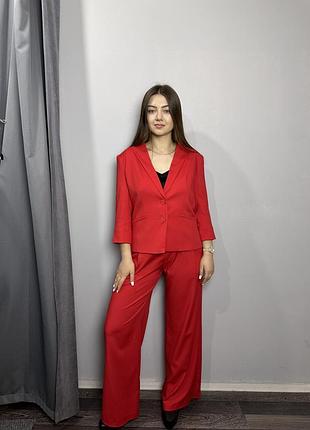 Жіночий костюм червоний з штанами фелон modna kazka mksn2351/2344-04