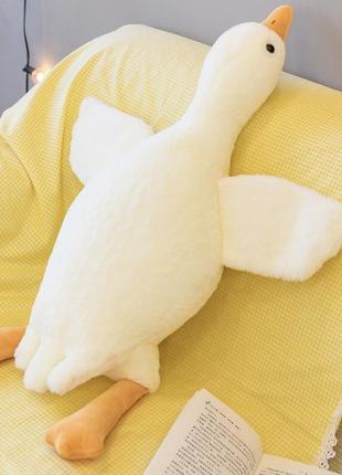 М'яка плюшева іграшка подушка обіймашка гусак 90 см білий