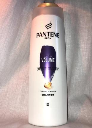 Шампунь для тонкого й ослабленого волосся додатковий об'єм для обєму pantene pro-v extra volume 400 мл без силіконів 0% мінеральних масел фарбників