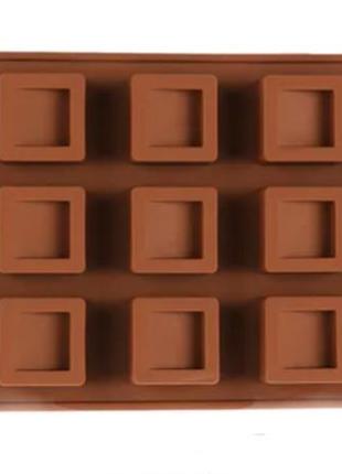 Силіконова форма квадрат для шоколаду та цукерок. силіконова форма для льоду1 фото