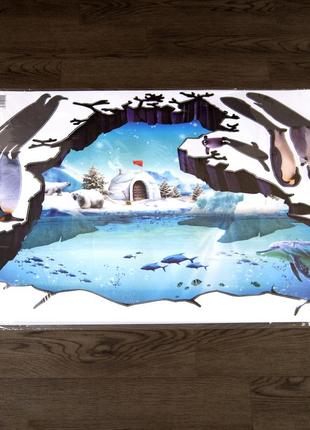 Інтер'єрна наклейка zoo полярні пінгвіни xl8303 90х60см6 фото