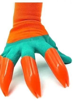 Садовые перчатки  с когтями для огорода garden genie gloves 2 в 14 фото