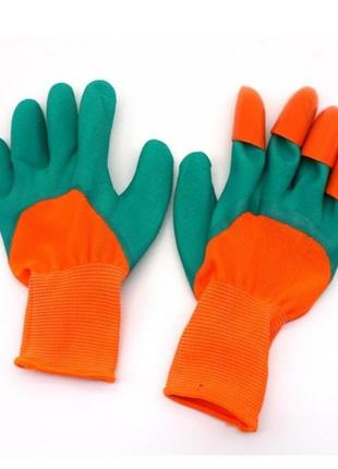 Садовые перчатки  с когтями для огорода garden genie gloves 2 в 18 фото