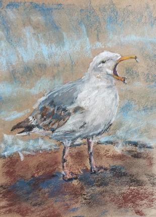 «чайка», рисунок пастелью