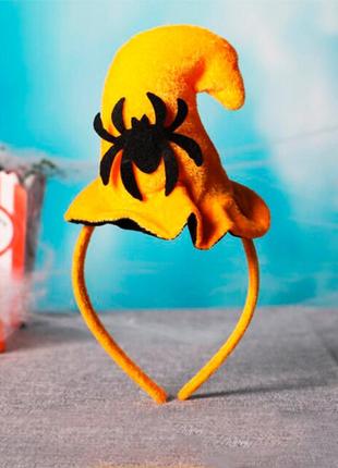 Шляпка на ободке хэллоуин с пауком2 фото