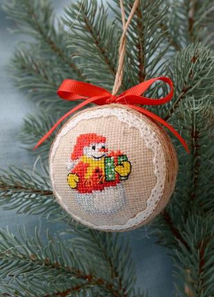 Ялинкова іграшка з ручною вишивкою, дитячий різдвяний декор