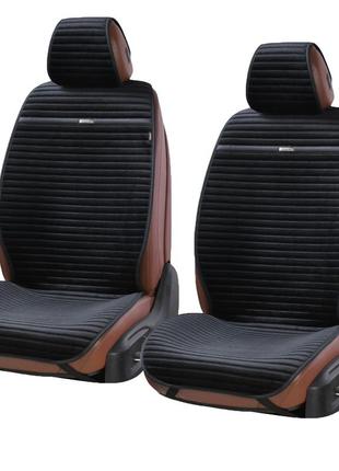Накидки на передні сидіння алькантара napoli чорні elegant 700 216