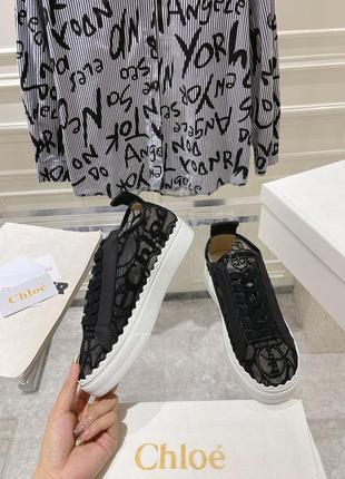 Кеди мереживні chloe білі голубі бежеві чорні