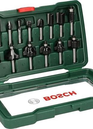 Bosch 15 шт. набір твердосплавних фрез (по дереву, ø валу 8 мм