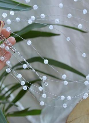 Ободок, венок из снежного кварца ′роса′