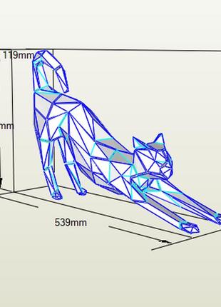 Paperkhan набір для створення 3d фігур кішка кіт кошеня пазл орігамі паперкрафт полігональна набір подарок сувенір антистрес5 фото