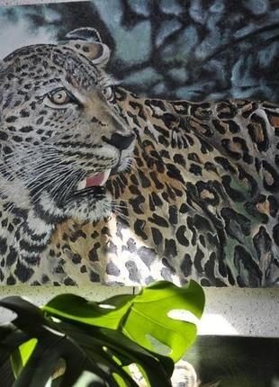 Картина маслом "леопард"- 65*55. сучасний живопис.авторський живопис.інтер'єрна картина.3 фото