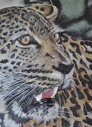 Картина маслом "леопард"- 65*55. современная живопись.авторская живопись.интерьерная картина.2 фото
