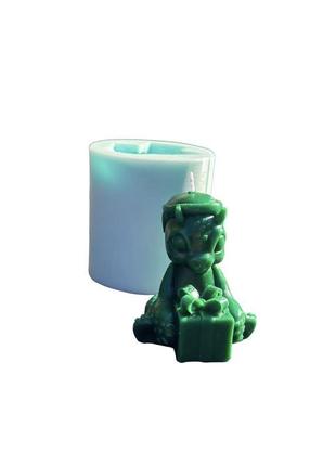 Силіконовий молд для свічок, мила та іншого дракон з подарунком 9см