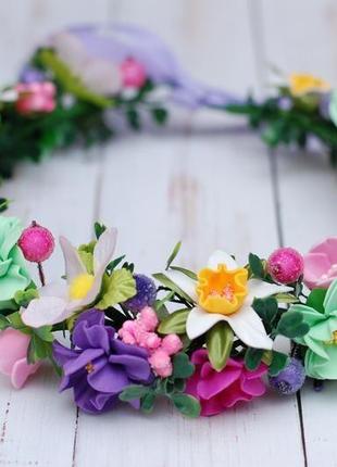 Венок веночек с весенними цветами для фотосессии или роли весна1 фото