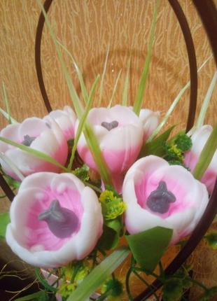 Сувенирное мыло букет весенних тюльпанов5 фото