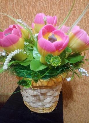 Букет тюльпанів з мила8 фото