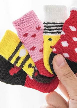 Шкарпетки для собак pet style "червоні з ведмедиком" 34 фото