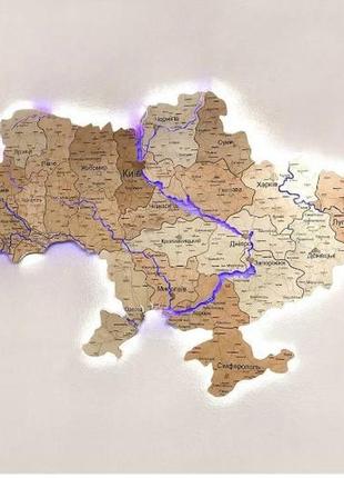 Карта украины с подсветкой "м" 85х125 см1 фото