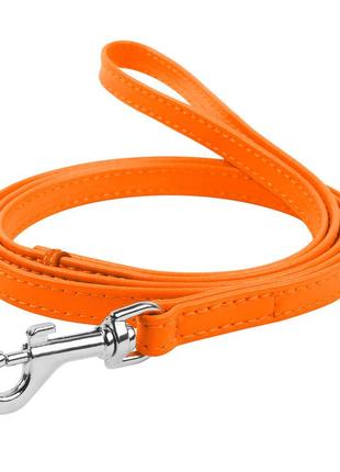 Поводок для собак кожаный waudog glamour, ш 12 мм, дл 122 см оранжевый