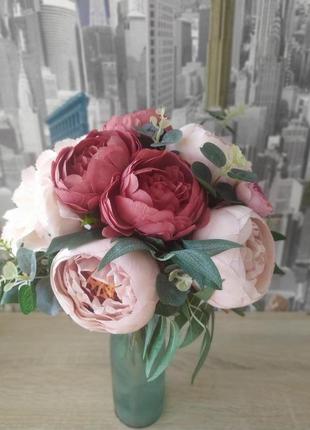 Букет свадебный в цвете марсала  , букет для фотосессии3 фото