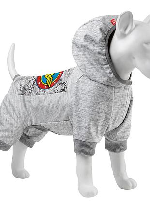 Комбинезон для собак waudog clothes, рисунок "чудо-женщина комикс", софтшелл, xs25, b 32-36 см, с 22-25 см