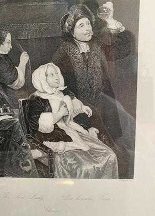 Гравюра the sick lady 1815-1898р. без рамки4 фото