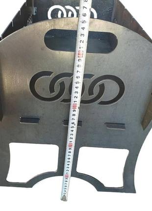 Мангал розкладний, сталь 3 мм, audi (автомангал переносний ауді) на 5 шампурів + рукавиці6 фото