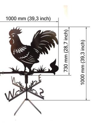 Флюгер на крышу дома "петух, півник, когут" с металла 2 мм4 фото