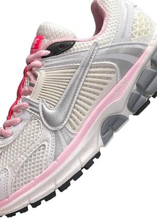 Женские кожаные сетка кроссовки nike vomero 5 wmns white pink, женские кеды найк белые, женская обувь9 фото