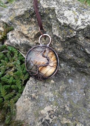 Кулон для беременной дерево жизни медный кулон с руной беркана скандинавский кулон амулет викингов