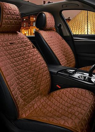 Накидки на передние сиденья алькантара milano темно-коричневые elegant 700 316