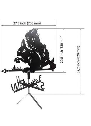 Флюгер на крышу дома "белка, білка" с металла 2 мм3 фото