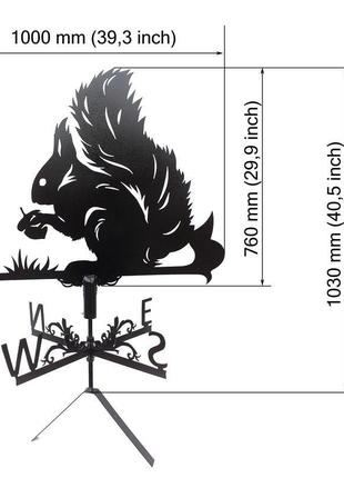 Флюгер на крышу дома "белка, білка" с металла 2 мм4 фото