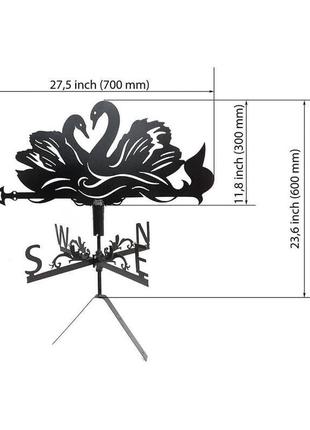 Флюгер на крышу дома "лебеди, лебеді" с металла 2 мм3 фото