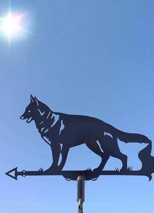 Флюгер на крышу дома "волк" с металла 2 мм
