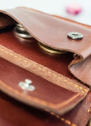 Маленький кожаный кошелек с совой на 10 отделов (имеет монетницу и прозрачный) с тиснением светло-ко3 фото